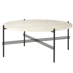 TS Soffbord 80 cm, Svart / Vit Carraramarmor
