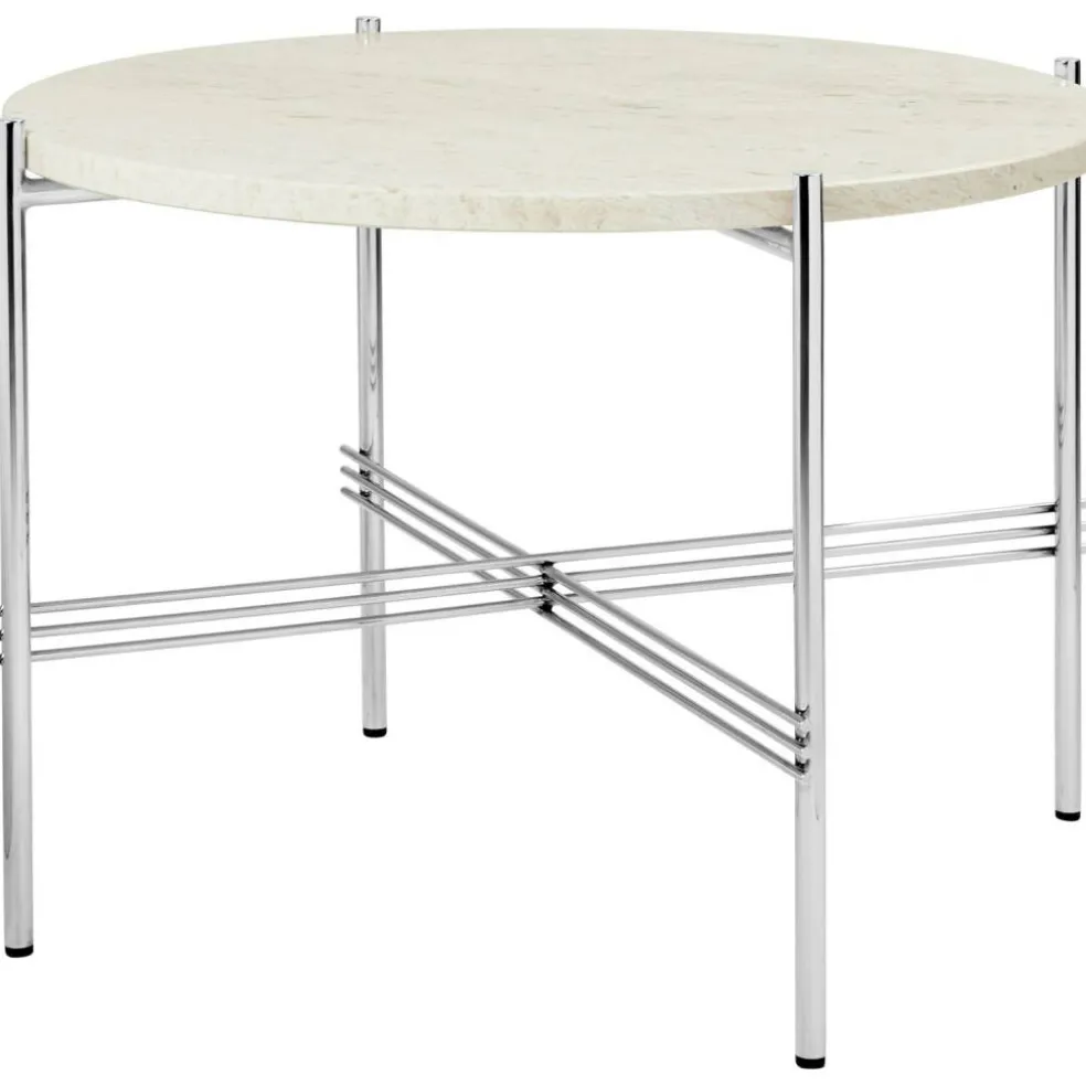 TS Soffbord 55 cm, Svart / Vit Carraramarmor
