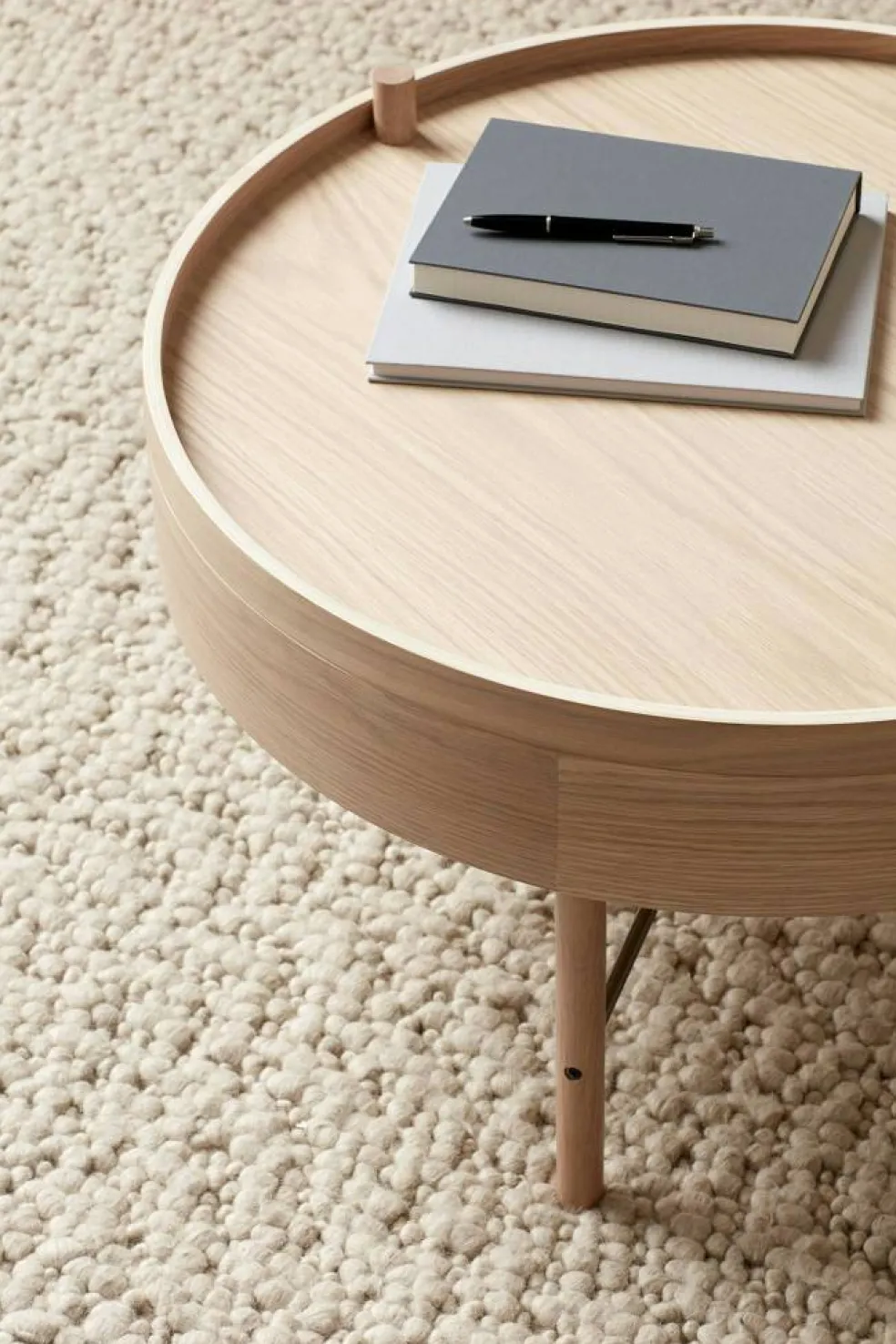 Turning Bord, White Oak ø65 cm