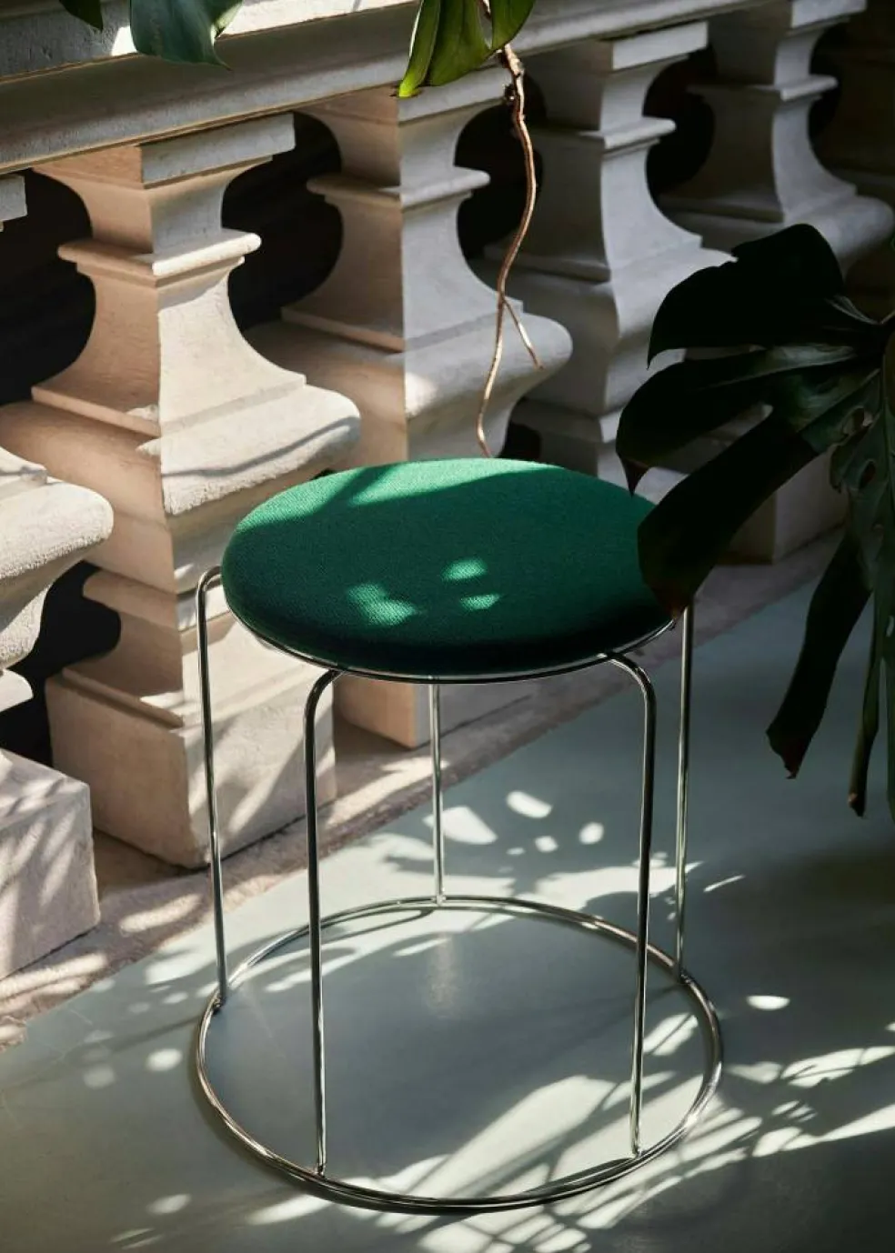Wire Stool Sittdyna Ø36 cm, Grön