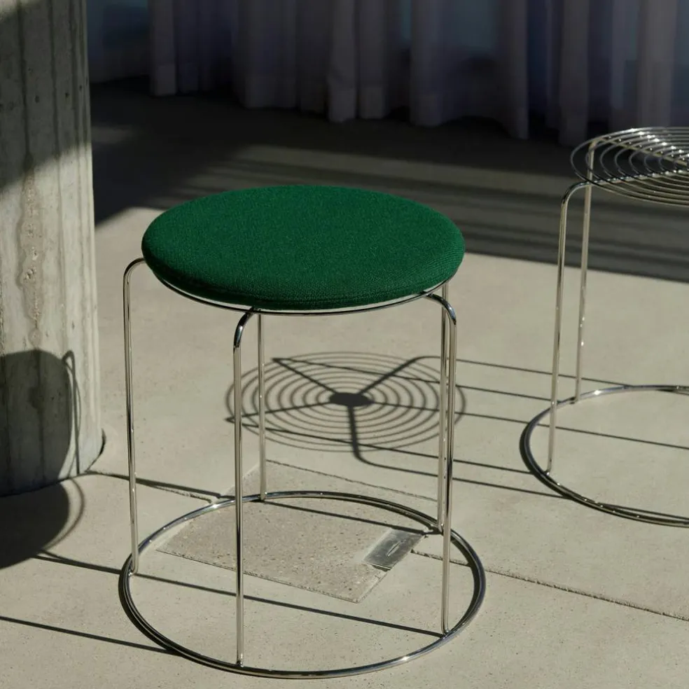 Wire Stool Sittdyna Ø36 cm, Grön