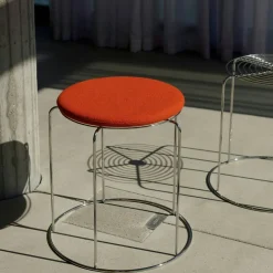Wire Stool Sittdyna Ø36 cm, Röd