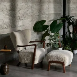 Wulff ATD2 Loungefåtölj, Valnöt / Sheepskin Moonlight
